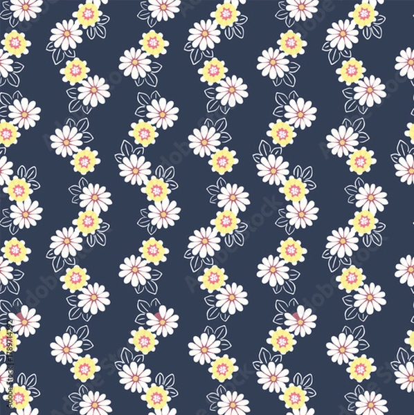 Obraz Japanese Cute Flower Fall Vector Seamless Pattern