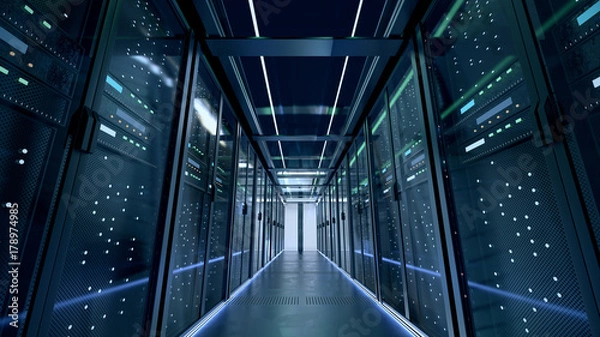 Obraz Server room or server computers.3d rendering.