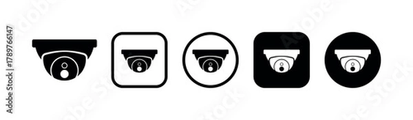 Fototapeta Surveillance CCTV Dome Icon, Security Camera Vector, Video Monitoring Symbol, Badge for Home and Business