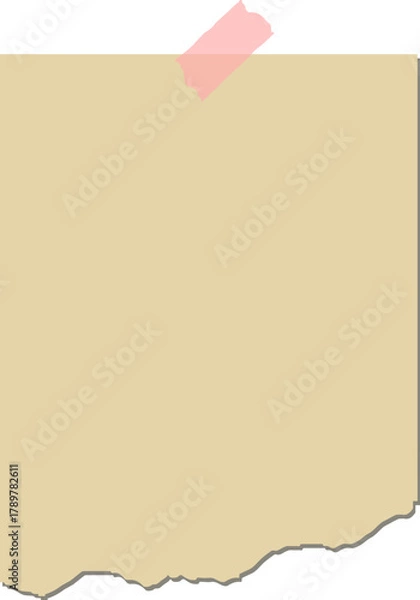 Obraz blank note paper with pink tape