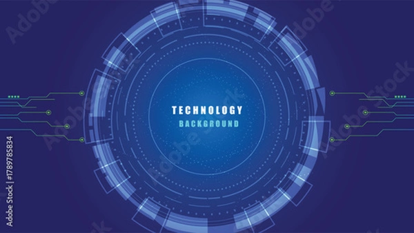 Obraz Hi-Tech Circular Digital HUD Interface and Circuit Background