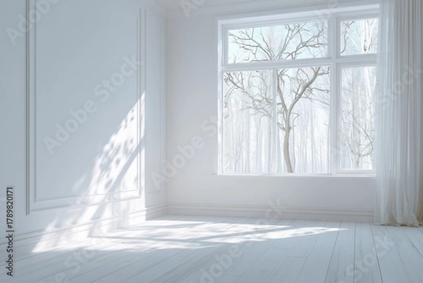 Obraz white empty room studio copy space