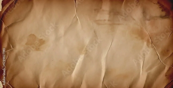 Fototapeta vintage wrinkled parchment paper texture background for design and branding.