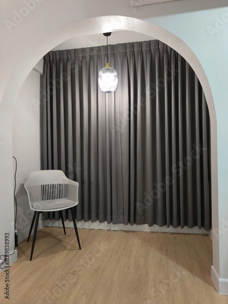 Obraz Soft light illuminates a spacious hall with elegant minimalist design.