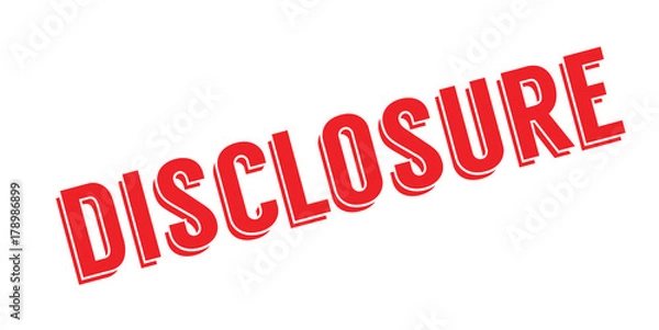 Fototapeta Disclosure rubber stamp. Grunge design with dust scratches. Effects can be easily removed for a clean, crisp look. Color is easily changed.