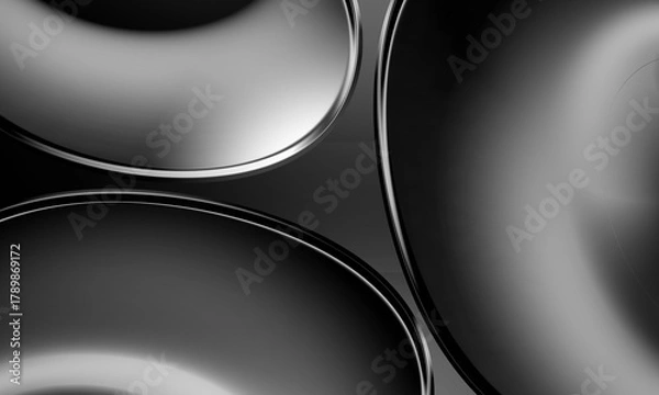 Fototapeta Black Gradient Glossy Fluid Form Background