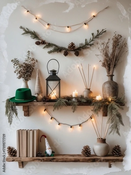 Fototapeta Festive Shelf Arrangement
