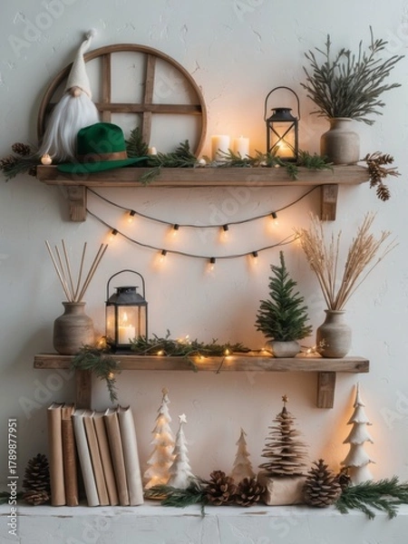 Fototapeta Festive Shelf Arrangement