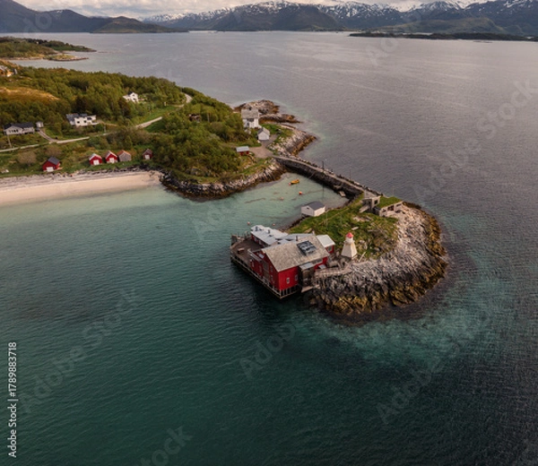 Obraz Senja Island in norway in summer aerial view
