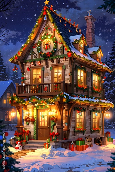 Obraz Christmas Winter House
