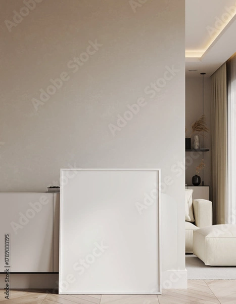 Fototapeta beige mockup frame