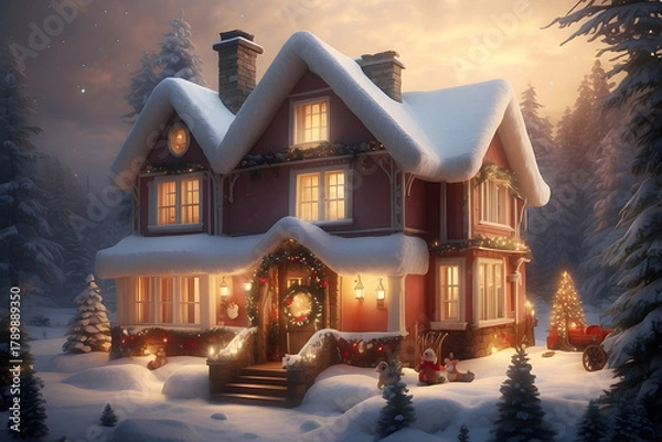 Obraz Christmas Winter House
