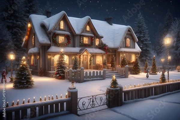 Obraz Christmas Winter House