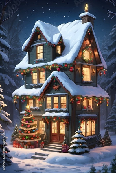 Obraz Christmas Winter House