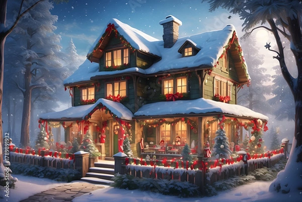Obraz Christmas Winter House