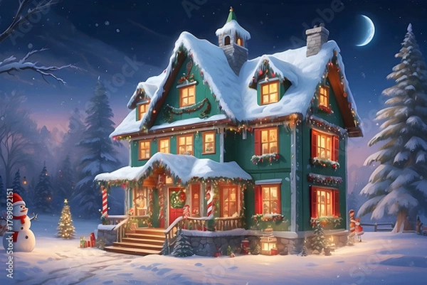 Obraz Christmas Winter House