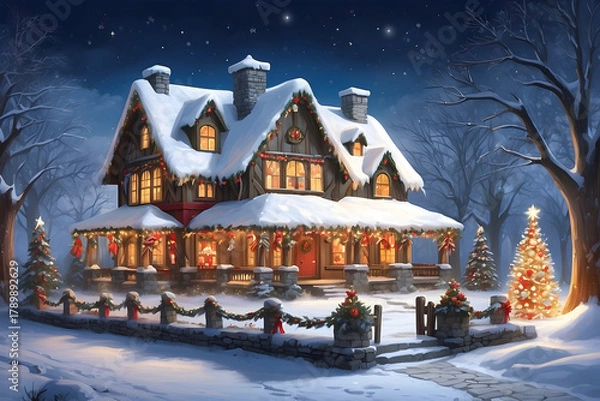 Obraz Christmas Winter House