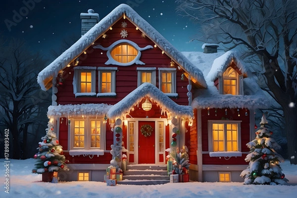 Obraz Christmas Winter House