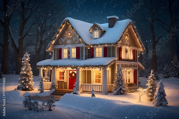 Obraz Christmas Winter House