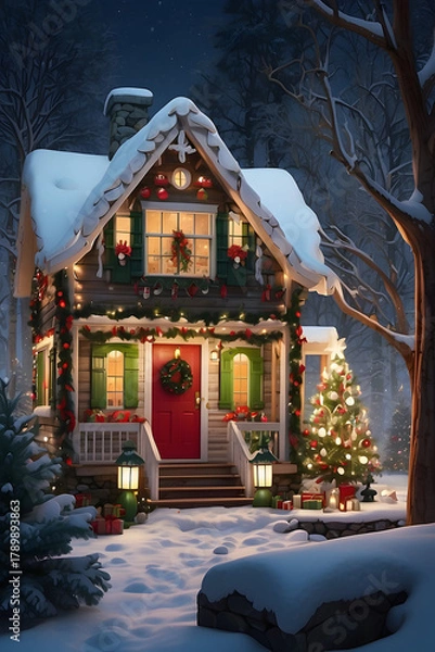 Obraz Christmas Winter House