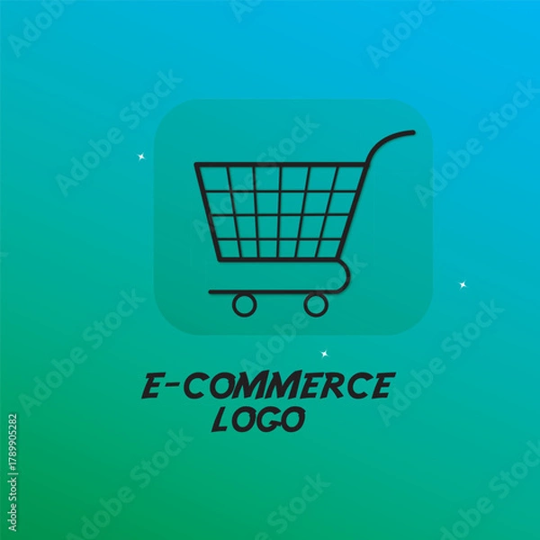 Obraz e-commerce logo template nice shopping card