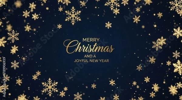 Fototapeta Merry Christmas and Happy New Year Festive Background Design