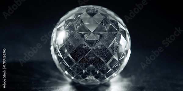 Fototapeta Futuristic crystal sphere creating moody and reflective ambiance
