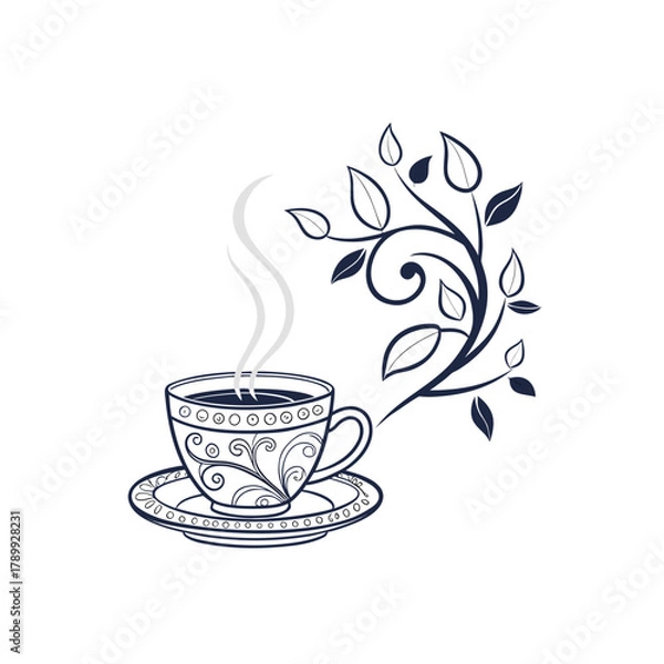 Fototapeta cup of coffee with steam