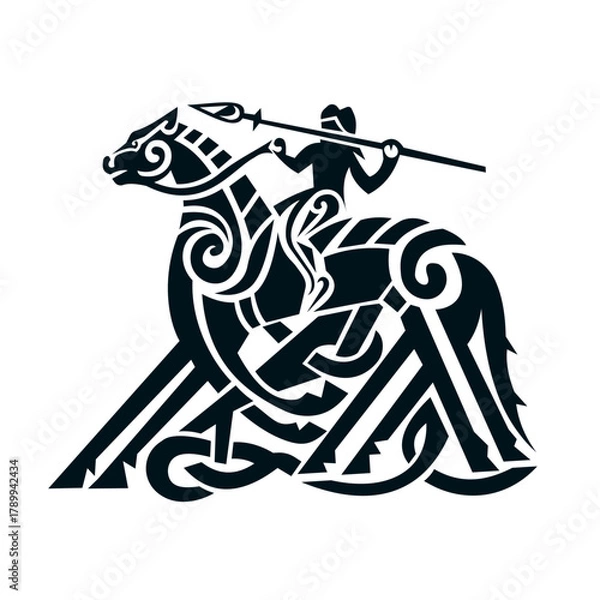 Obraz Scandinavian warrior symbol vector illustration