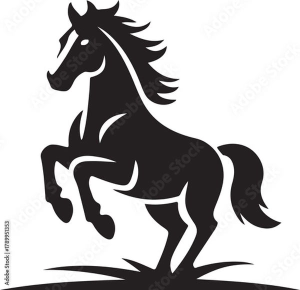 Obraz Cool modern style jumping horse logo