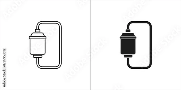 Fototapeta Water filter icon in outline and solid style