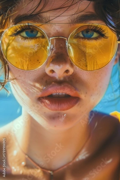 Obraz girl with sunglasses summer vibes