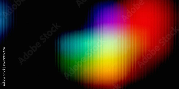 Fototapeta Abstract colorful blur with vertical lines on black background