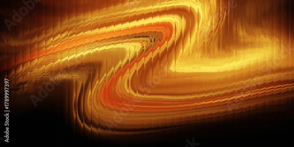Fototapeta Abstract background with flowing curved shapes in dark gold colors