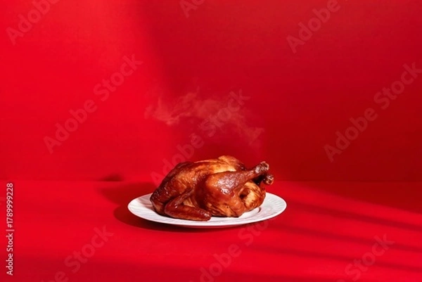 Fototapeta baked apple on a plate