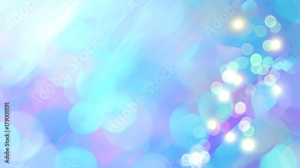 Fototapeta Soft Pastel Bokeh with Blue and Purple Light Bubbles