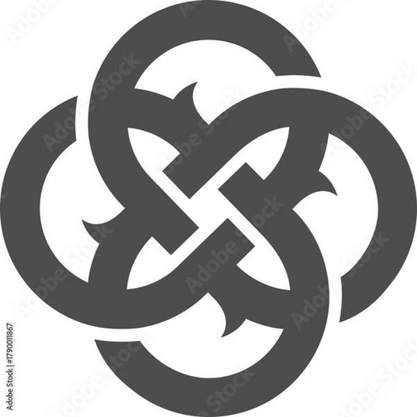 Fototapeta Monogram of the number 88 rotated. Abstract, outline and elegant.