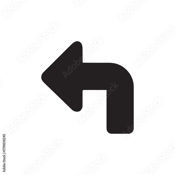 Fototapeta Left Turn Arrow Icon – Traffic Road Direction Symbol Vector