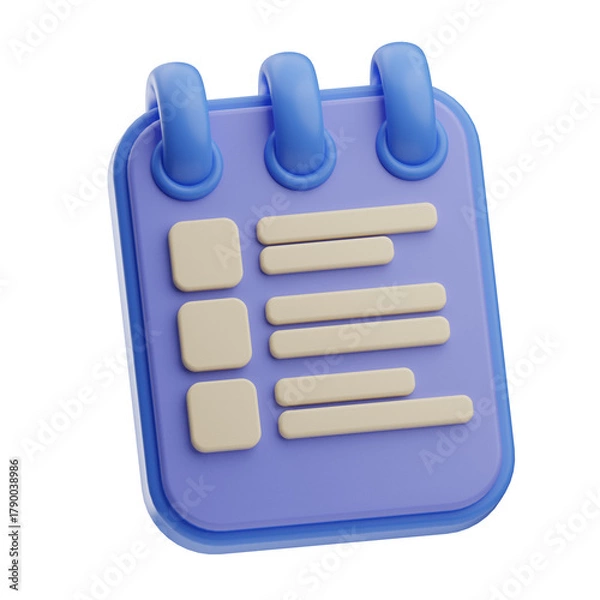 Obraz 3D Illustration of Digital Notepad Organizer