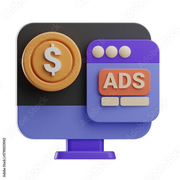 Obraz Digital Advertising Icon with Coin