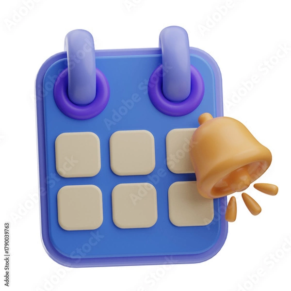 Obraz 3D Illustration of Alarm Clock Button