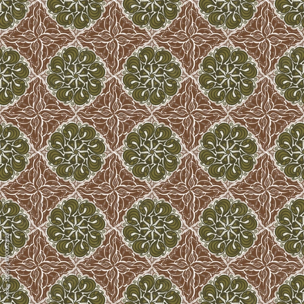 Obraz Cycle Ikat pattern on orange base
