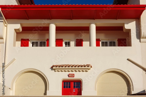 Fototapeta facade of a beach villa house Hossegor France