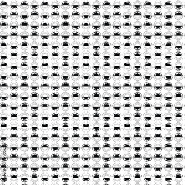 Fototapeta Radial Starburst Pattern in Black and White – Optical Grid Design for Decorative Use
