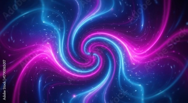 Obraz Vibrant swirling neon energy trails in cosmic nebula