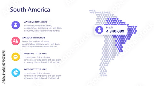 Obraz America Map Data Visualization and Statistical Infographic