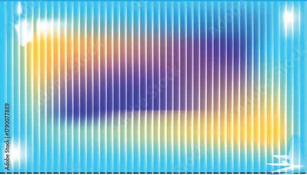 Fototapeta Teal glass ripple gradient texture, luminous abstract distortion, smooth vertical reeded blur, navy flow motion, futuristic reflective background.