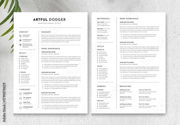 Fototapeta Modern Resume Template