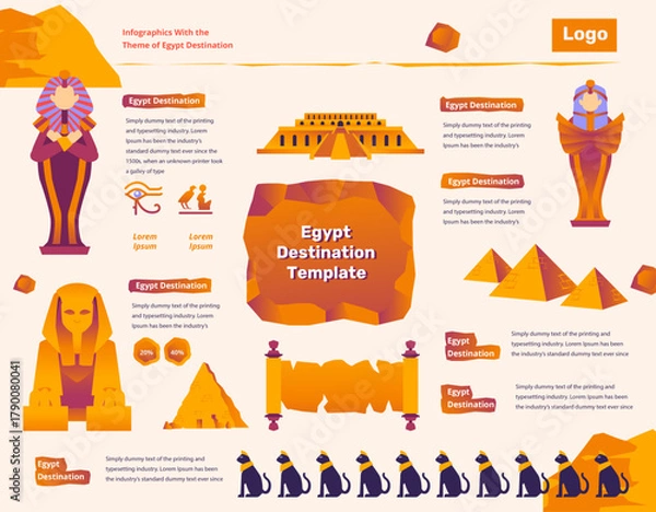 Obraz Abstract Data Peaks and Geographic Infographic Template