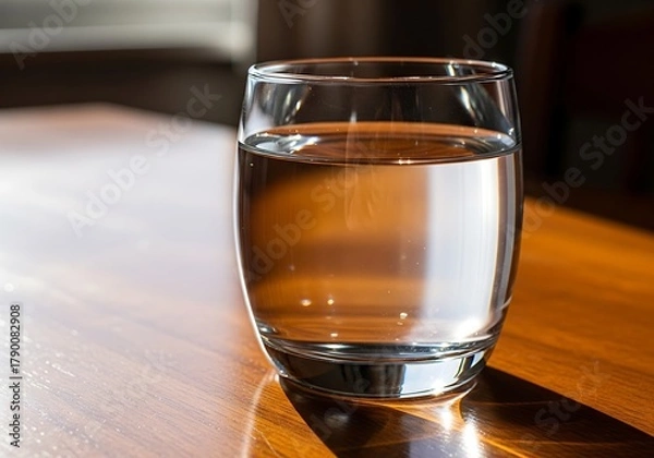 Obraz Refreshing hydration captured in a glass of water under sunlight